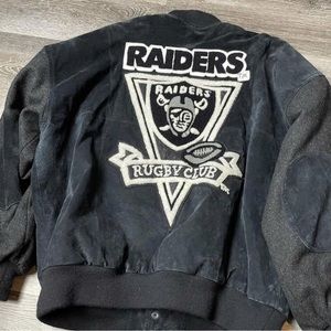 Vintage G3 Carl Banks “Oakland Raiders Rugby Club” Leather Jacket (L)